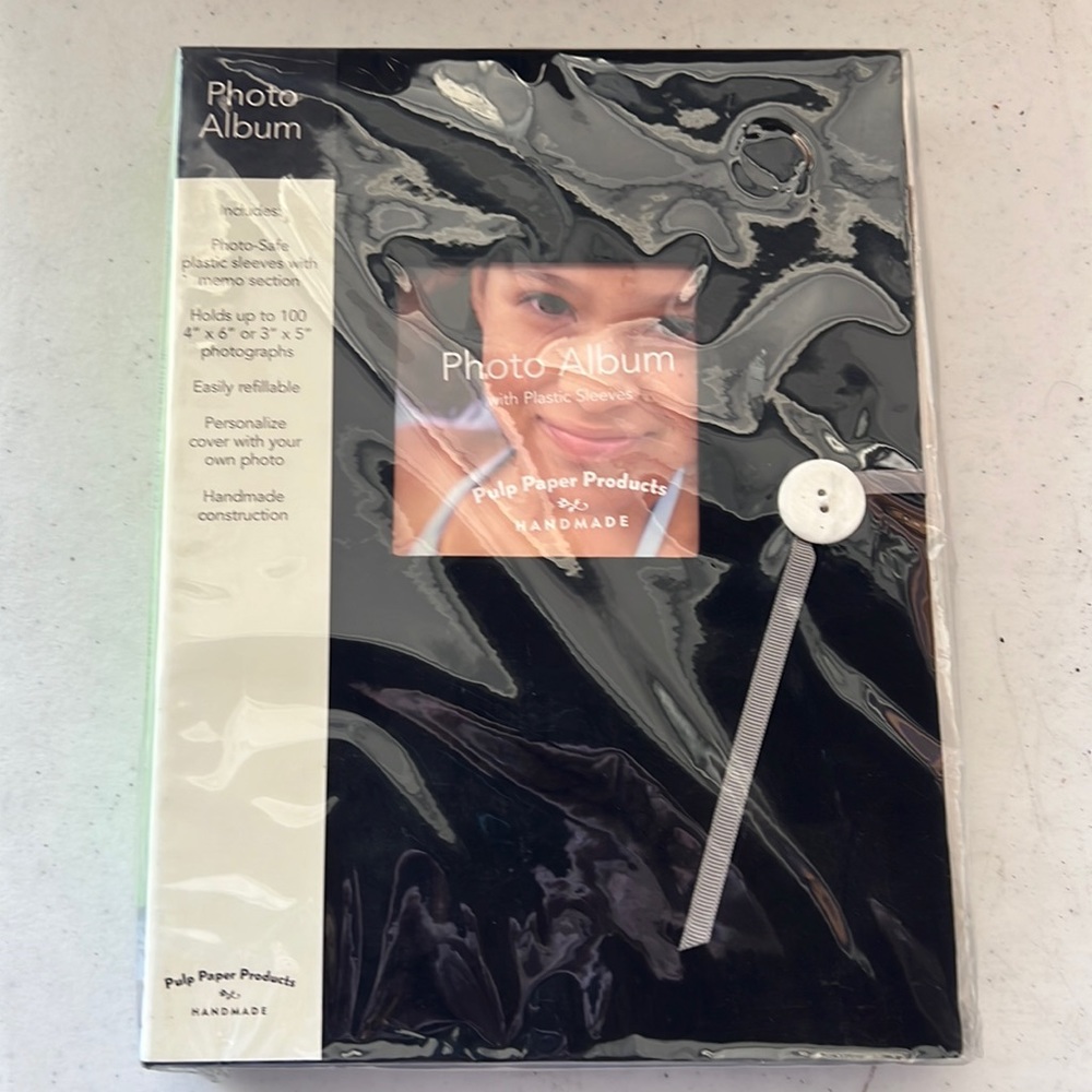 Black fabric photo album